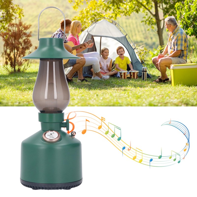 Hanging Hand Lantern Bluetooth Music with 1200MAH Battery Retro Camping