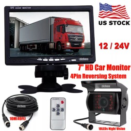 Unbranded Heavy Duty Backup Camera 7" Rear View Monitor Kit for Truck Caravan RV Trailer