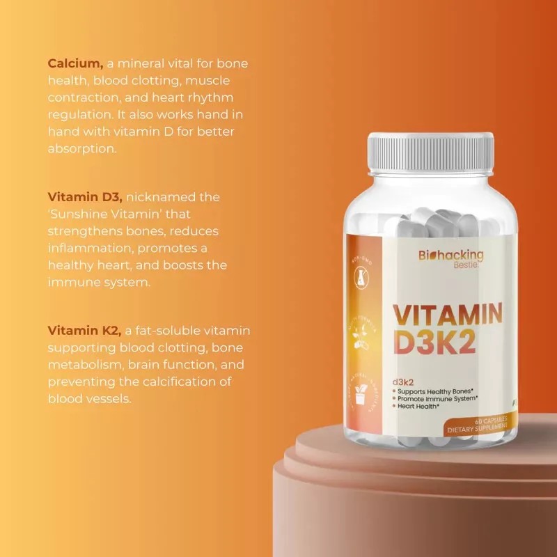 Biohacking VITAMIN D3K2 - 60 Count EXP 2026