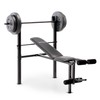Marcy Competitor Standard Workout Bench with 80 lbs Vinyl-Coated Weight