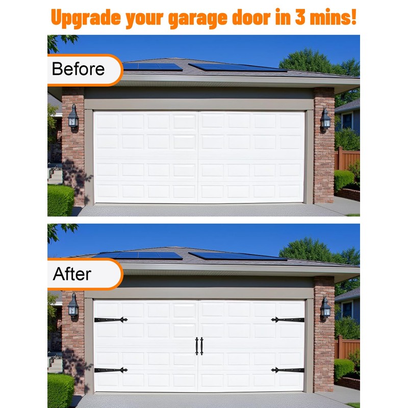 Magnetic Garage Door Hinges and Handles Kit, Garage Hardware Accents