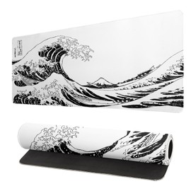 Brecoy - Alfombrilla para mouse de 80 x 30 cm, alfombrilla grande para mouse con base antideslizante, alfombrilla de mouse de anime extendida, alfombrilla de teclado completa con bordes cosidos para