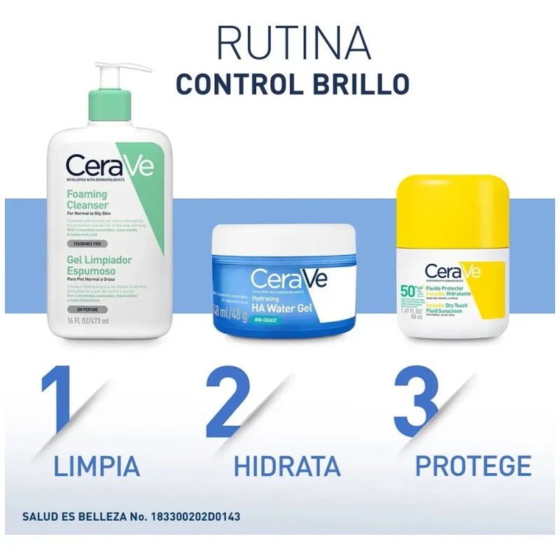 Cerave Water Gel Hidratante Con Ácido Hialurónico, 48ml