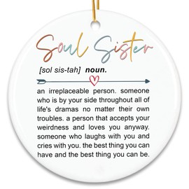 Soul Sister Christmas Ornament - Soul Sister Gifts for Women, Friendship Gifts for Bestie, Best Friend Ornament Keepsake Birthday Ideas - Christmas Decoration Ceramic Ornaments 2025