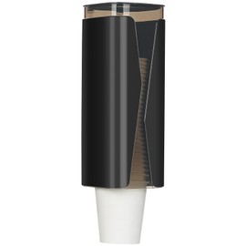 Cup Dispenser, Wall Mounted Mouthwash Cup Dispenser Fit 4oz-7oz Disposable Cups, Pull Type Water Cooler Cup Holder for Bathroom Office Gym School -Black