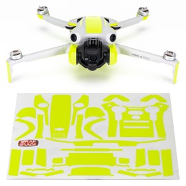 WRAPGRADE Skin Stickers Compatible with DJI Mini 4 Pro | Accent Color (Neon Yellow)