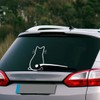 Mikinona 2pcs White Cat Reflective Decals for Cars Adorable Rear