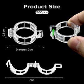 DTXYBC Pack of 200 Plant Clips, Tomato Clips, Reusable Plant Clips, Tomato Trellis, Plastic Tomato Clips for Tomatoes, Cucumbers, Flowers, Peas and Other Trellis Plants