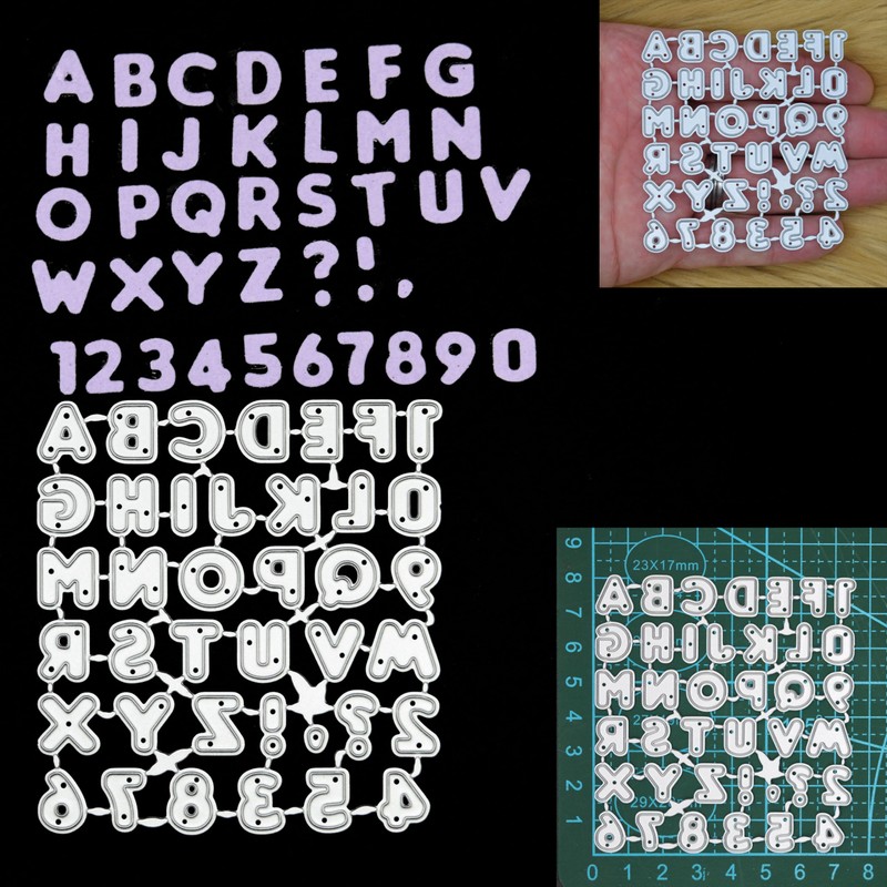 Uppercase Alphabet & Numbers + More Metal Cutting Dies Set,