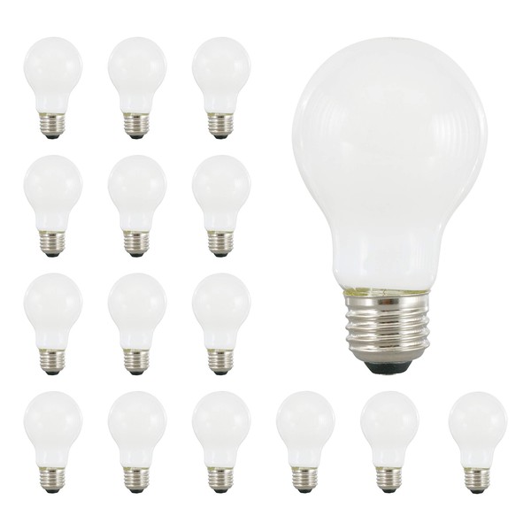 SYLVANIA LED TruWave Natural Series A19 Light Bulb, 60W Equivalent, Efficient 8W, 800 Lumens, Medium Base, Dimmable, Frosted, 2700K, Soft White - (Pack of 16) (40812)