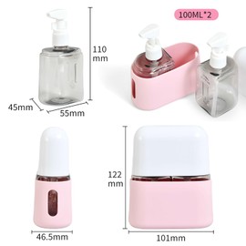 Botellas de Viaje Silicona, 2 en 1 Conjunto de Contenedores de Viaje para Artículos, Set de Botellas de Viaje Recargables TSA con Tapa para Gel, Champús, Lociones y Artículos de Tocador, Sin BPA