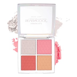 Paleta Rostro 3 En 1 Rubor Iluminador Contorno 4 Tonos Tono Del Maquillaje 02 Atardecer Rosado Y Dorado