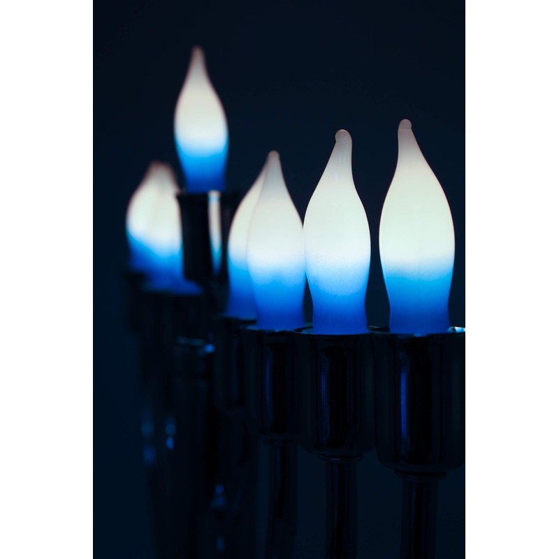 Menorah Bulbs Blue & White Electric Menorah Flame Shaped Replacement