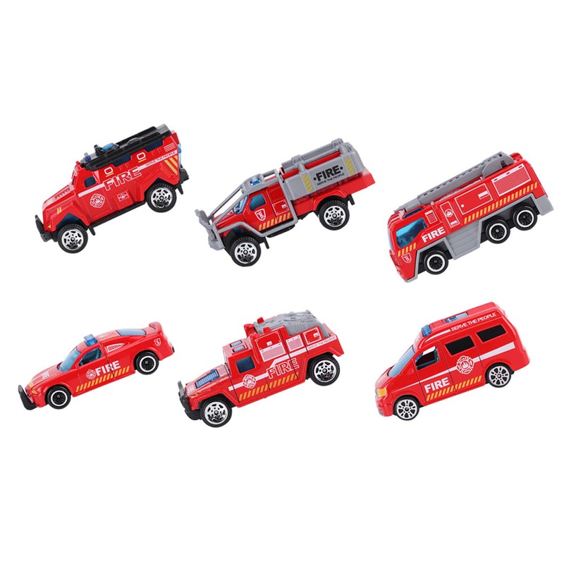 6pcs 1:64 Engineering Car Model Alloy Simulation Vehicle Car Model
