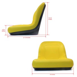 Anihoslen Yellow HIGH Back SEAT w/Pivot Rod Bracket for John Deere 445 455 SST16 SST18 Supplier_id_theropshop, UGEIO140251965627819