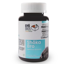 Eiyo Bros Suplemento Shoka Bro 60 cápsulas veganas con 1.5 billones UFC, Carbon Activado Vegetal, Probióticos, Prebióticos, Inulina de Agave, Enzimas Digestivas