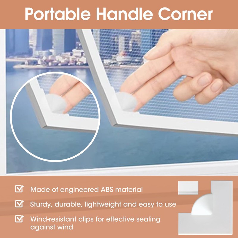 Magnetic Window Screen Accessories with 8pcs Window Screen Corners 4pcs