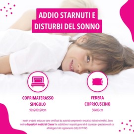 Allergosystem Dream Dust Mite Set Consisting of Mattress Protector with Zipper for Single Bed and 1 Pillow Case, Polyester, 90 x 200 x 20 cm and 50 x 80 cm