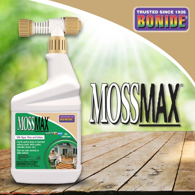 Bonide MossMax, 32 oz Ready-to-Spray Control for Algae, Moss and