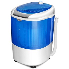 COSTWAY Portable Mini Washing Machine with Spin Dryer, Washing Capacity 5.5lbs, Electric Compact Machines Durable Design Energy Saving, Rotary Controller, Laundry Washer for Home Apartment RV, Blue