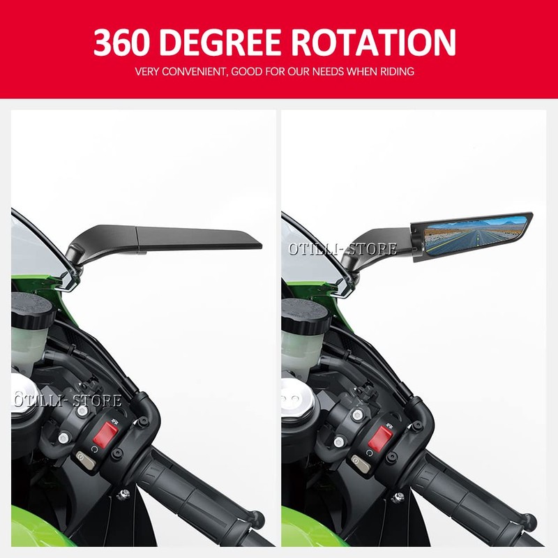 Motorcycle Rearview Wing Mirrors Compatible with Yamaha MT 09/MT-09 SP/MT-10/MT-07