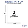 Avery Matte White Rectangle Labels, 11" x 4.25", 50 Matte