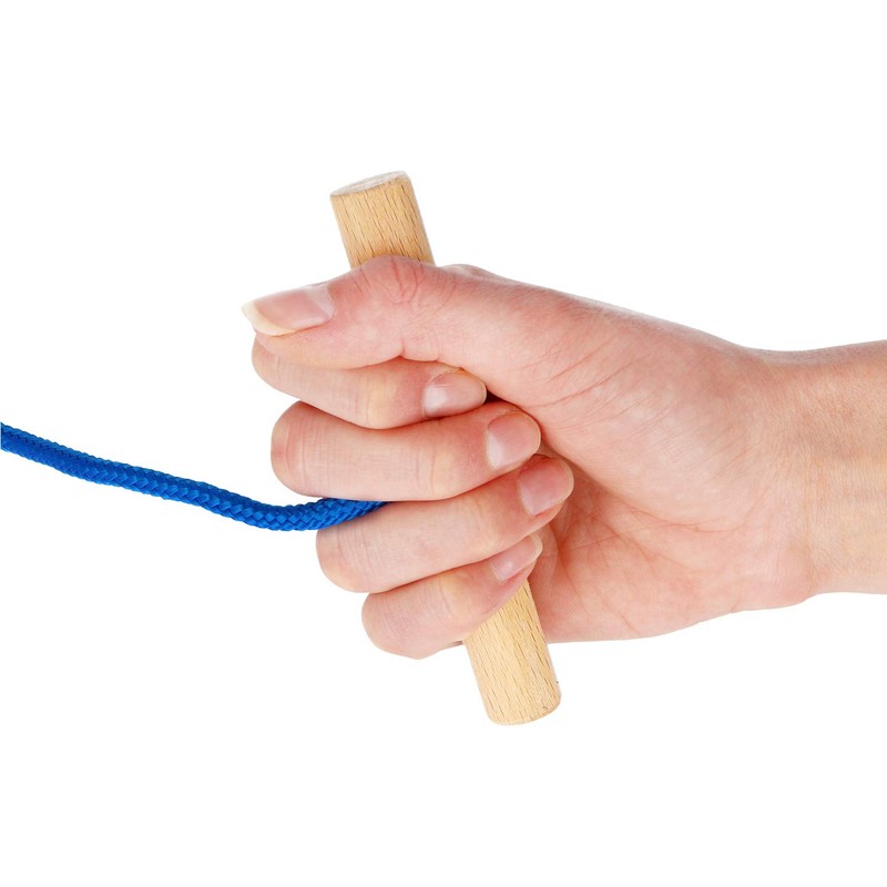 com-four® 2 x Sledge Ropes with Wooden Handle, Toboggan Accessories,