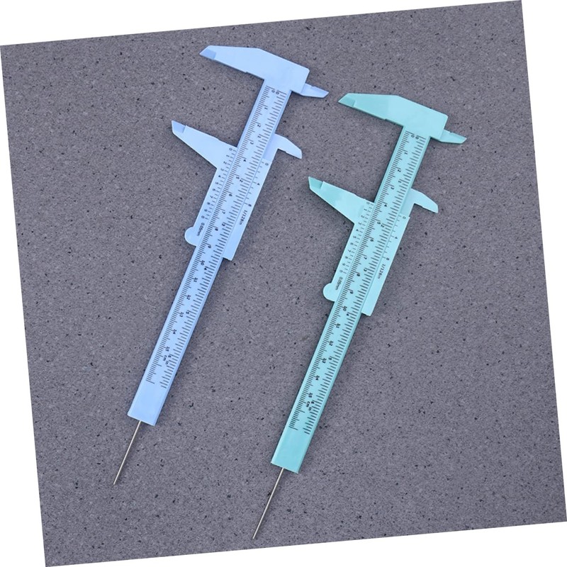 FOMIYES 2sets Plastic Caliper Eyebrow Ruler Measuring Tool Portable Digital