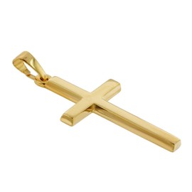 trendor Cross 26 mm Yellow Gold 333/8 Carat with Gold-Plated Necklace for Men and Women, Gold Pendant, Timeless Cross Pendant Made of Real Gold 75412, Gold