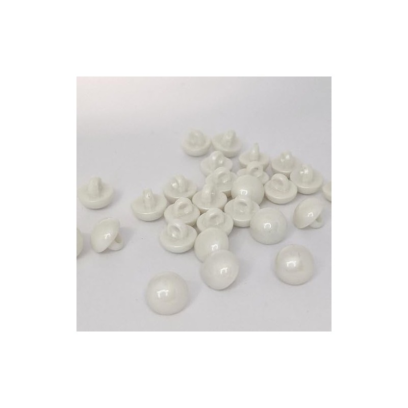 MajorCrafts 24pcs 11mm High-Grade Acrylic Small Round Mushroom Shank Sewing