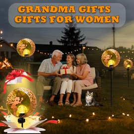 Profinella Unique Birthday Gifts for Women Mom Grandma,Solar Fairy Garden Lights Outdoor Decor,Housewarming Gifts New Home for Patio, Lawn, Yard, Pathway