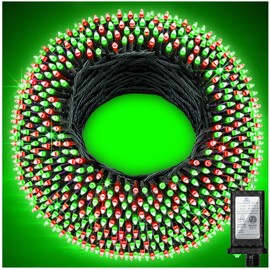 1500 LED 470FT Christmas String Lights Outdoor, 12 Pro Modes and Timer Memory & Brightness, Plug in Waterproof Dark Green Wire Twinkle Light for for Xmas Yard Tree Wedding Party Decor (Red & Green)