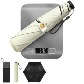 Ycssaw Lightest Carbon Folding Umbrella, 6 Ribs, 4.6 oz (130 g), UV Protection, 100% Light Blocking, Lightweight, Men's, Women's, For Both Sunny and Rainy Weather, Ultra Waterproof, Windproof, Durable
