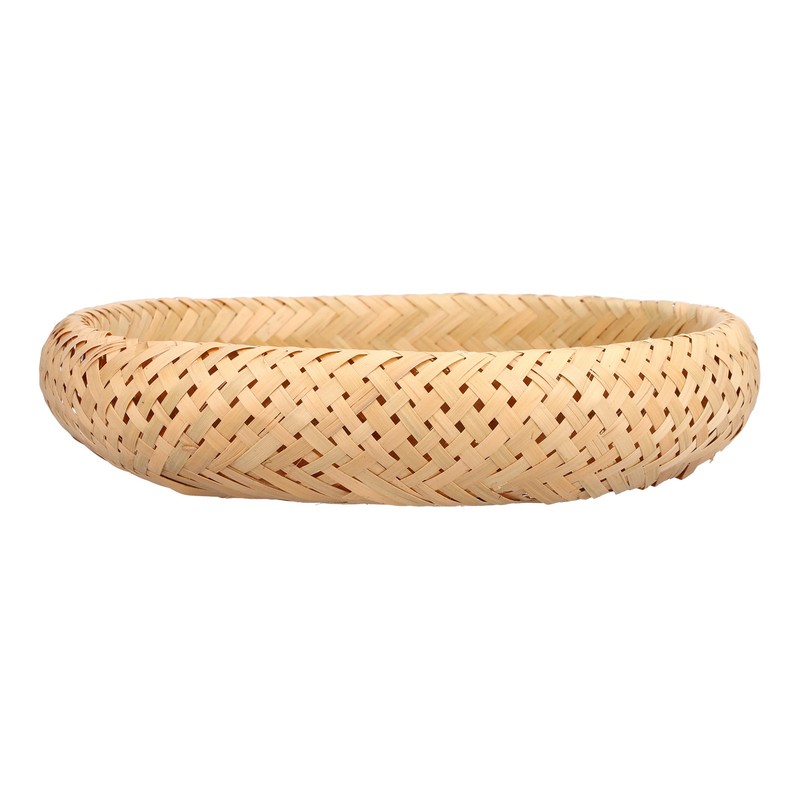 Round Bread Baskets Bamboo Hand Woven Fruits Vegetable Storage Basket