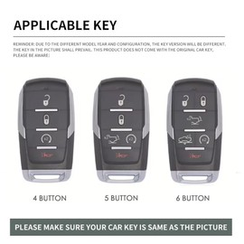 ontto Car key cover fit for Dodge RAM 1500 2500 3500 4500 5500 2019-2024 crazy horse leather key case holder keyring keychain Smart Key Shell bag protector Accessories 4 buttons Brown