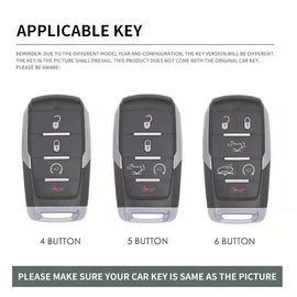 ontto Car key cover fit for Dodge RAM 1500 2500 3500 4500 5500 2019-2024 crazy horse leather key case holder keyring keychain Smart Key Shell bag protector Accessories 4 buttons Brown