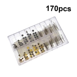 FOMIYES 170pcs Watch Crown Parts Repair Kit Assorted Spring Bar Accessories with Tube Stems for Watchmakers for Collectors Professionals Organized Compartment Container