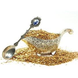 Meyer Imports Crushed Glass Glitter for Arts and Crafts - Broken Glass German Glitter for Resin Craft Art/Tumblers/Nail Art/DIY Jewelry Making Decoration - 1 OZ Jar - Gold