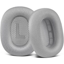 SOULWIT Replacement Earpads for Airpods Max Over-Ear Headphones, Ear Pads Cushions with Durable Mesh Fabric, Softer Foam - Silver