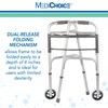 MediChoice Dual-Release Two Button/Folding Walker, Height Adjustable with 5 Inch