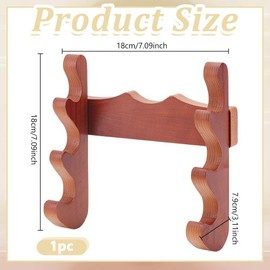 NBEADS Wooden Wand Display Stand Wall Mount, 18x7.9x18cm Wall Wand Stand 3-Tier Wand Holder for Wizard Wand Home Office Display Decoration, Saddle Brown