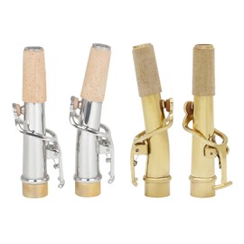 URTERYSER 2 Pcs Brass Sax Necks Replacement, Soprano Saxophone Straight & Curved Neck, Silver, B Flat, Brass