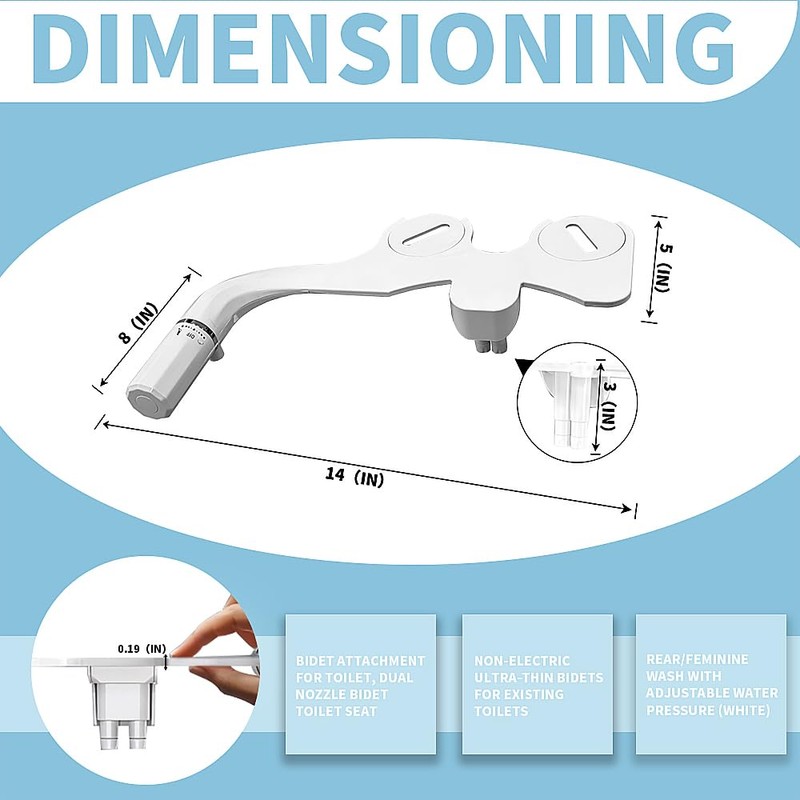 GDHeHKJi Ultra-Thin Slim Bidet - Non-Electric Cold Water Bidet Attachment