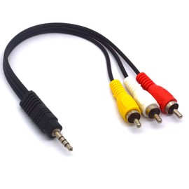 Tomost 3.5mm to RCA Cable, 4 Pole 3.5mm TRRS Male to 3 RCA Male Plug Stereo Cord Camcorder Audio Video A/V AUX Lead Cable for Smartphones,MP3/MP4, Tablets,Speakers,Home Theater 25cm