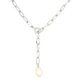 Jewelry Shop M Chain06 Chain Necklace, Square Chain, Made in Japan, Freshwater Pearl, Men's, Women's, Hypoallergenic, Silver Yellow Gold Metal Nickel Silver Yellow Gold Metal