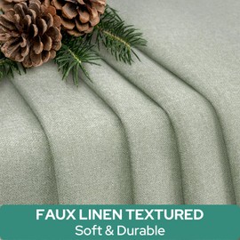 HOMEIDEAS 100% Linen Blackout French Door Curtains, Privacy Small Window Curtains, 26 X 20 Inch Shades for Front Door, Thermal Insulated Covering, (1 Panel, Sage Green)