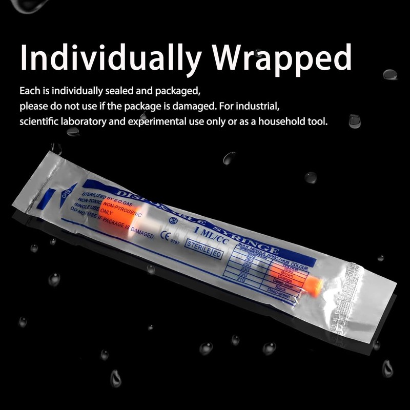 Jotia 30Pcs 1ml/cc Syringe with 30Gx8mm, Lab Syringes, Plastic Syringes