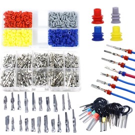 REDKNOT 690 Pieces Connector Pins Kit Car Plug Pin Accessories 1/1.5/1.8/2.2/2.8/3.5 mm Male and Female Wire Seals Removal Tool Set for Motorcycles, Cars and Boats