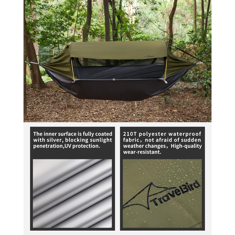 Travel Bird Camping Hammock Tent with Mosquito Net and Removable
