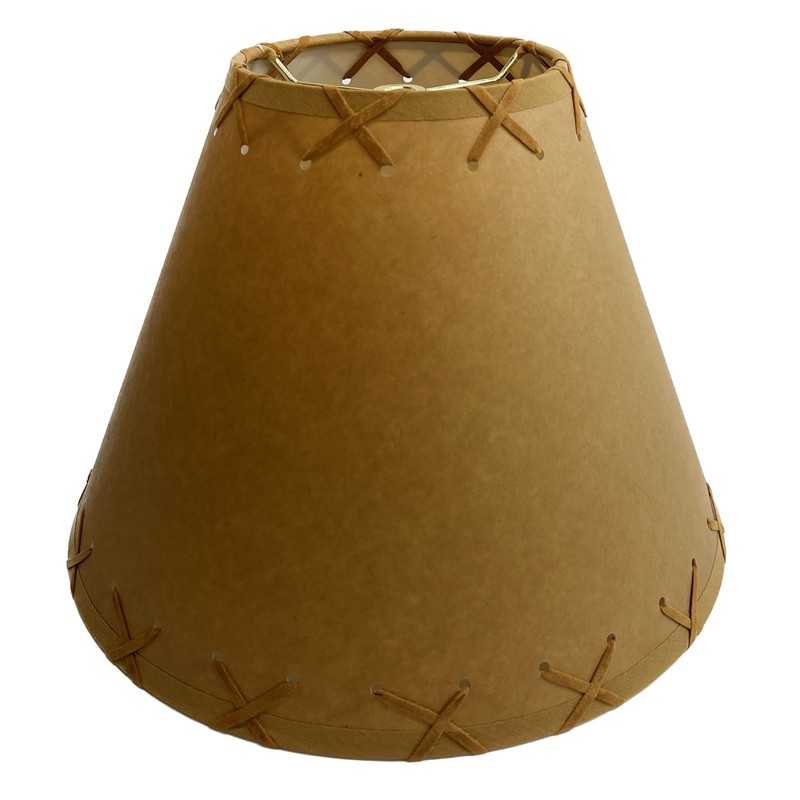 Rustic Oiled Kraft Laced Lamp Shade - 12"